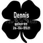 Raamsticker geboorte klavertje vier